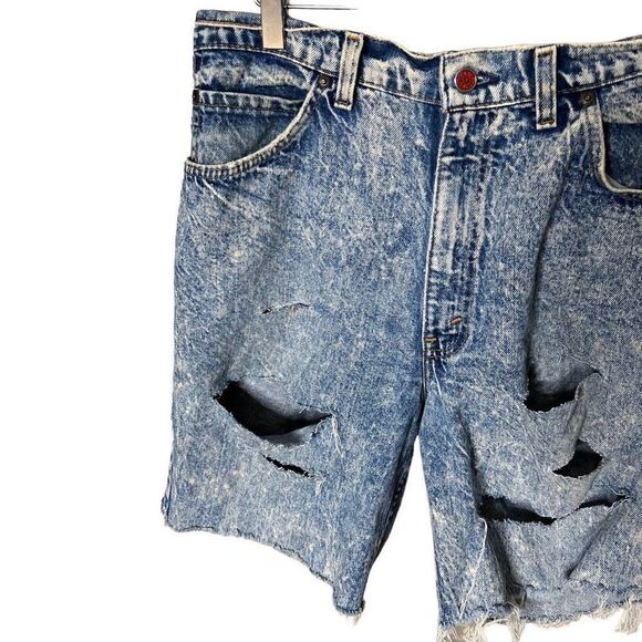 VTG USA Brittania Distressed Acid Wash Shorts 36 - Picture 2 of 10